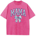 Holafish Oversize Acid Wash MAMA TNF'WB shield Day Oversized Half Short Sleeves Casual Women Graphic Tee Comfortable Fit...