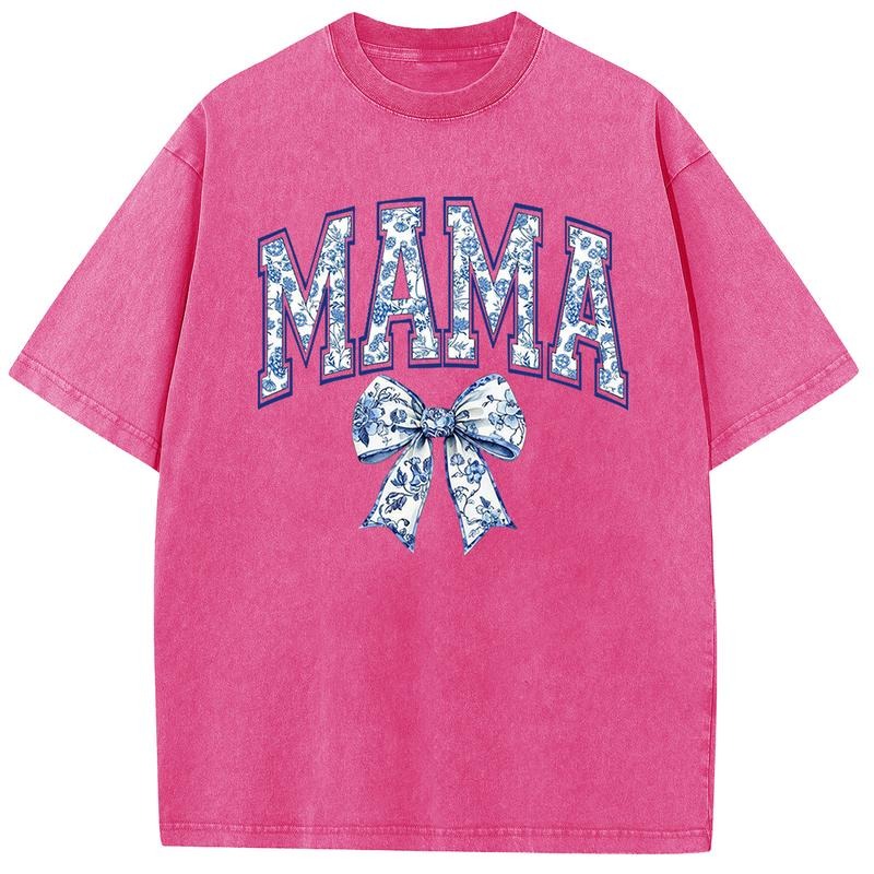 Holafish Oversize Acid Wash MAMA TNF'WB shield Day Oversized Half Short Sleeves Casual Women Graphic Tee Comfortable Fit...