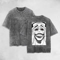 Holafish Statue FOG FOG Solo Leveling Double Printed Washed T-Shirt Unisex Mineral Manga Washed Heavy Cotton T-shirt...