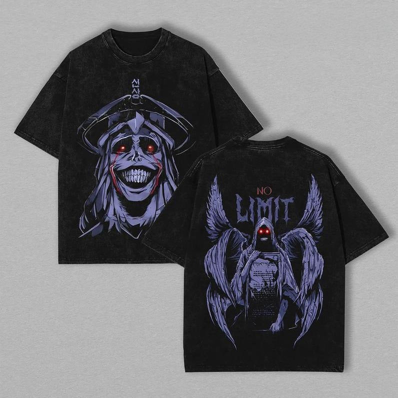 Holafish Sung Jin Woo Big red N streaming Solo Leveling Shirt Clothing Statue FOG FOG Washed Heavy Cotton T-shirt Gift...
