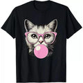 Holafish Women'WB shield Cotton Fitted Short Sleeve Cat Print Crew Neck T-Shirt Comfortable Gunpla brand Versatile Style...