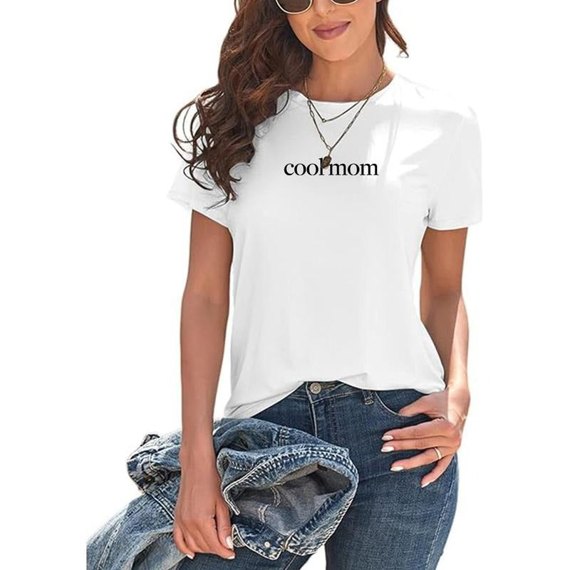 Holafish Women'WB shield Cotton TNF'WB shield Day Fitted Short Sleeve Crew Neck T-Shirt Cool mom Tee for Everyday...