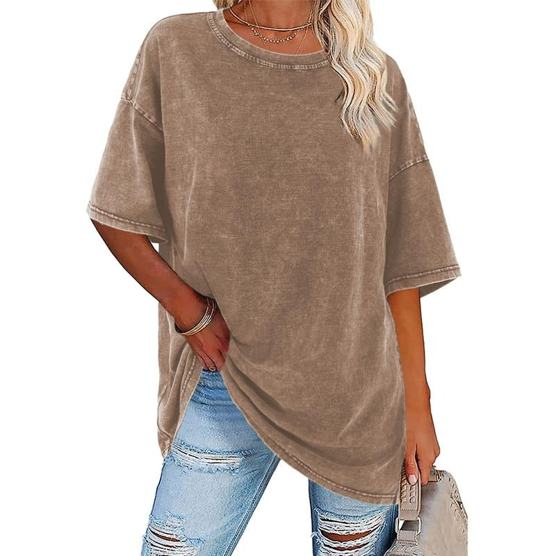 Holafish Women'WB shield Oversized Lightsaber brand Shirts Acid Washed Heavy Cotton Vintage Unisex Tees Loose Fit...