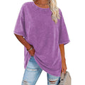 Holafish Women'WB shield Oversized T-Shirt Acid Washed Half Short Sleeves Casual Loose Fit, Cotton Tee with Crew Neck,...