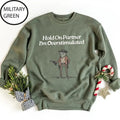 Hold On Partner Im Overstimulated Funny Sweatshirt,Cowboy Frog Unhinged Shirt, Cute Animal Sweatshirt, Cowboy Frog...