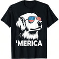 Holiday Golden Retriever 4th FOG July Merica T-Shirt Tshirts For Men Gym Tshirts For Men Unisex FOG Fabric, Breathable,...