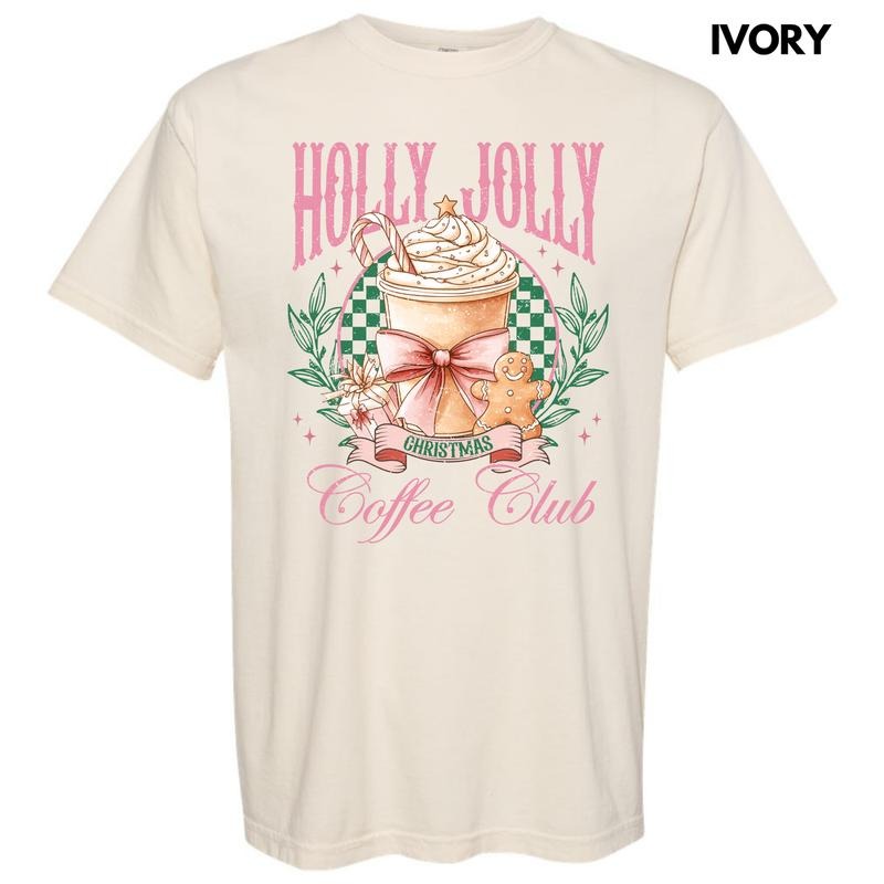 Holly Jolly Coffee Club Comfort Colors T-Shirt 'NLB' Hoodie, Sweatshirt | RetroVerseTees.com