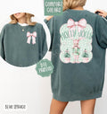 Holly Jolly Nutcracker Front & Back Comfort Colors Sweatshirt, Trendy Women's Holiday Sweatshirt T-Shirts, Hoodie