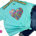 Holographic Heart Sequin Patch Comfort Colors T-Shirt Hoodie, Sweatshirt | RetroVerseTees.com