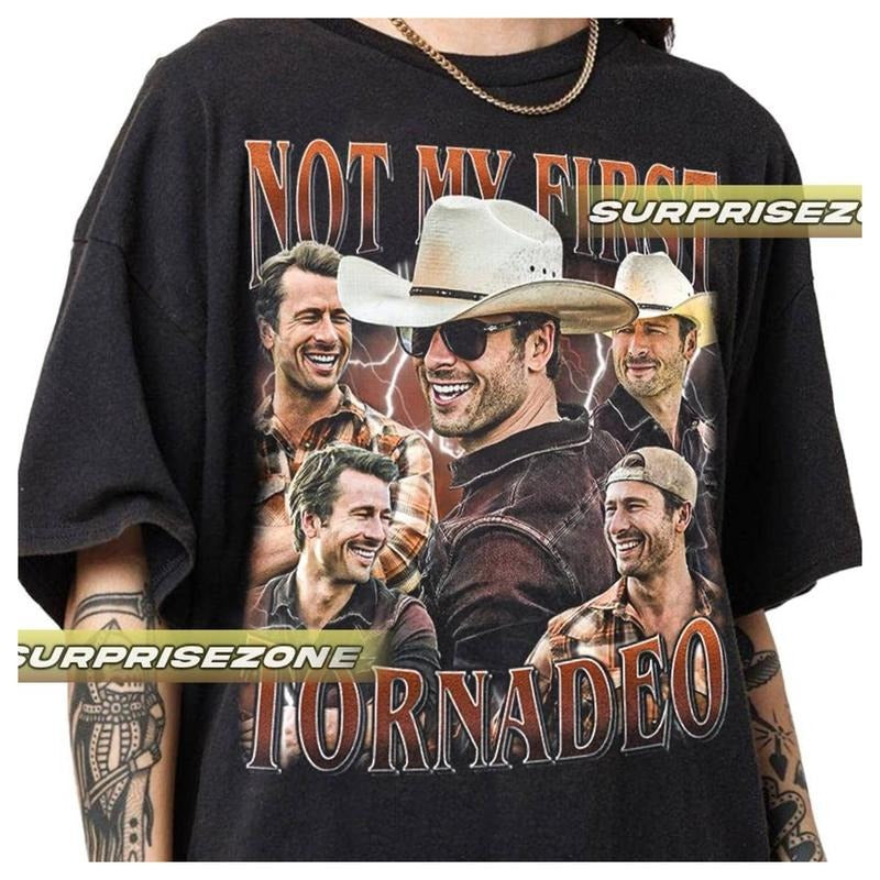 Homage Glen Powell Not My First Tornadeo Shirt If You Feel It Chase It Shirt Glen Powell Cowboy Shirt Twister Movie Shirt...
