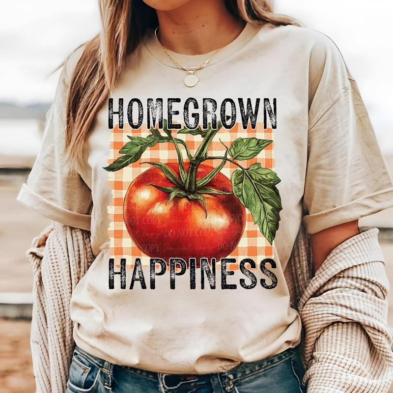 Homegrown Happiness Tomato DTF Transfers - THIS IS NOT A SHIRT Hoodie, Sweatshirt | RetroVerseTees.com