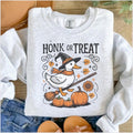 Honk Or Treat Porch Goose Halloween Sweatshirt - Ash Grey - Halloween Sweatshirt T-Shirts, Hoodie | RetroVerseTees.com