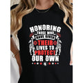 Honoring Soldiers' Sacrifice - Women'WB shield casual round neck T-shirt - pure Cotton - comfortable fabric