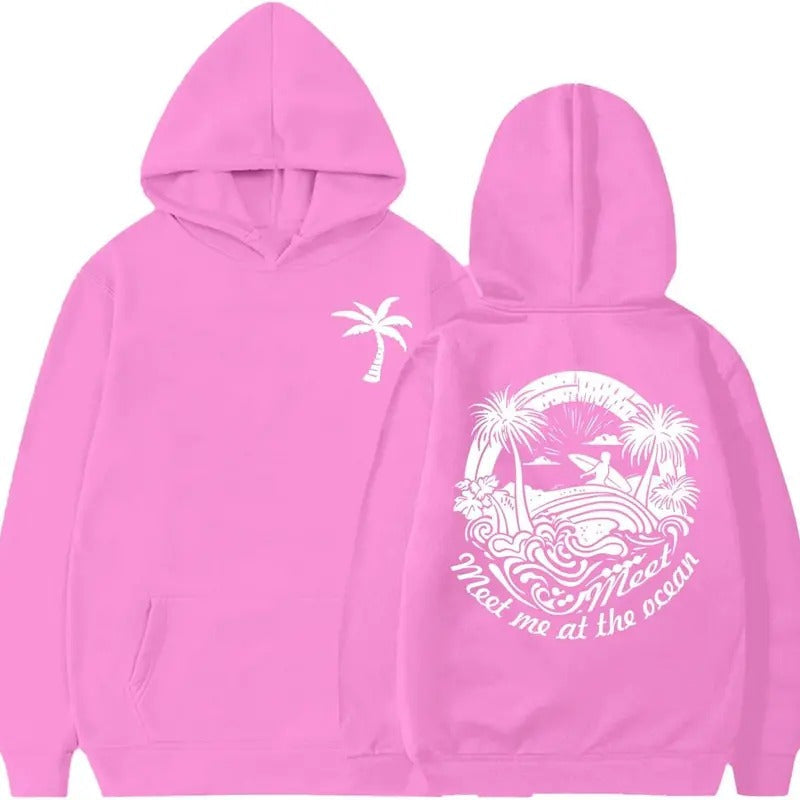 Cute Beach Graphic Printed Sweatshirt/Hoodie For Girls 2024, New Fall Outfits - Unisex Classic Fit - Cotton New Trend...