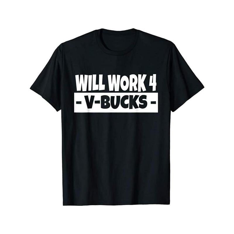Will Work for V-Bucks Cool Gamer T-Shirt/ Hoodie Tee T-Shirt Raglan Boy's Men's Made in USA Sweatshirt | RetroVerseTees.com
