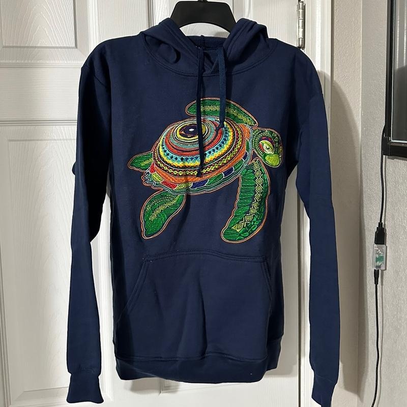 Hoodie embroidered turtle cotton T-Shirts, Sweatshirt | RetroVerseTees.com