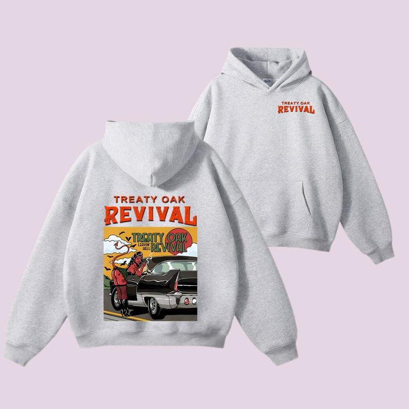 Treaty Oak Revival 2-Sides Hoodie/Sweatshirt/Hoodie, Leaving Hell Album for Outfitters and Casual Wear Music Lovers and...