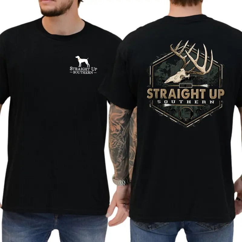 Straight Up Southern Bold Deer Antler T-shirt/Sweatshirt/Hoodie | RetroVerseTees.com