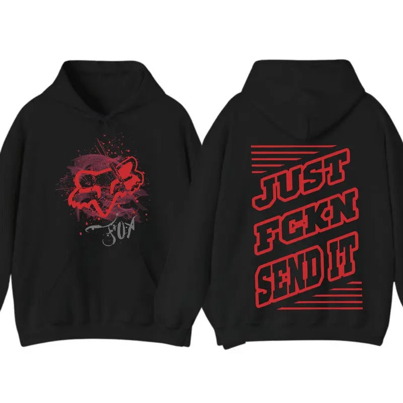 Just Fckn Send It Red Fox Racing Motocross T-shirt/Sweatshirt/Hoodie | RetroVerseTees.com
