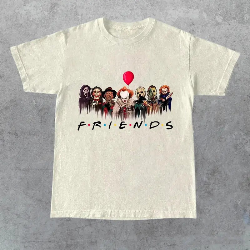Horror Characters Friends T-shirt, Halloween Horror Characters Trending Unisex Shirt, For You, Gift for Her, Gift for...