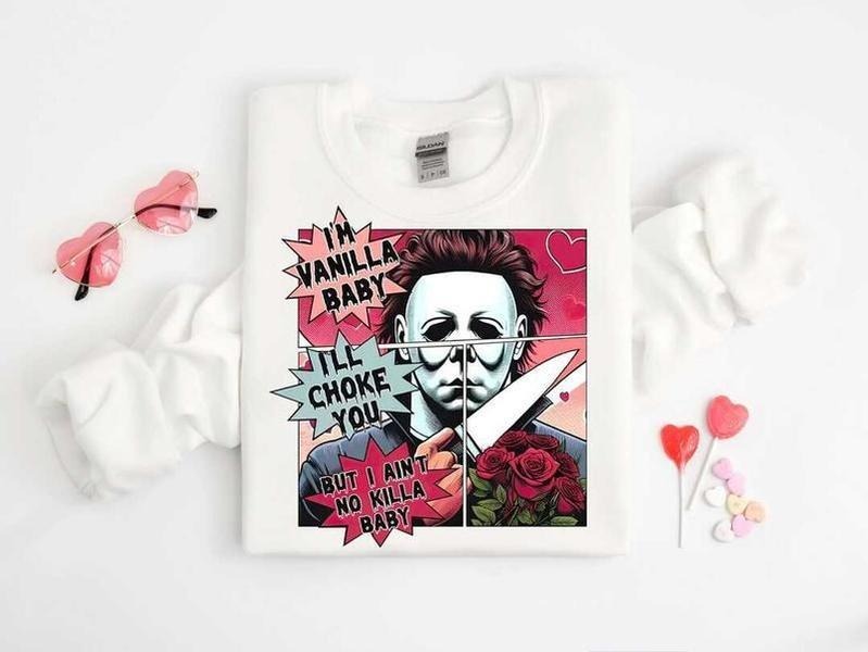 Horror Characters Valentine Bundle T-shirt, Scary Movie Valentine Hoodies, Valentine Friends k*ller Sweatshirt, Heart...