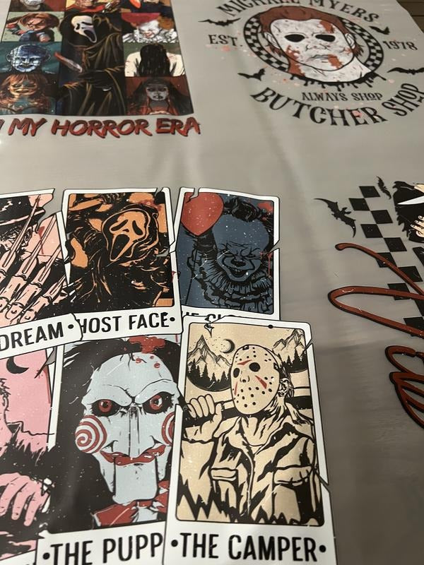 Horror DTF Transfer Gang Sheet, 22 x 60 T-Shirts, Hoodie, Sweatshirt | RetroVerseTees.com