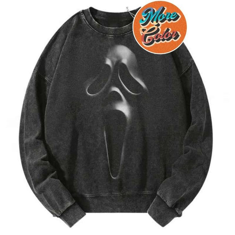 Horror Movie Ghostface Scream Vintage Shirts, Cotton Unisex Sweatshirt, Crew Neck, Size S- 3XL, Menswear Top, Womenswear...