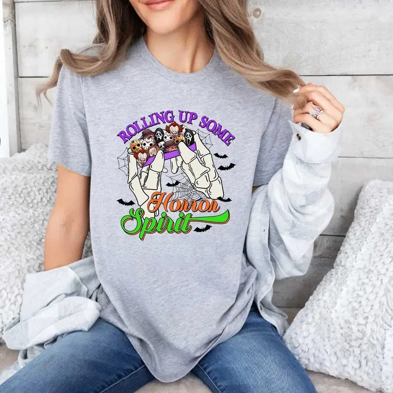 Horror Spirit Shirt, Hallowen Shirt,  Cute Fall Shirt, Spooky Season Hoodie, Sweatshirt | RetroVerseTees.com
