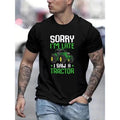 Hot "I Saw A Tractor" Creative Letter Graphic Print for Men Women Couple Fashion T-Shirt, Street Short Sleeve Cotton...