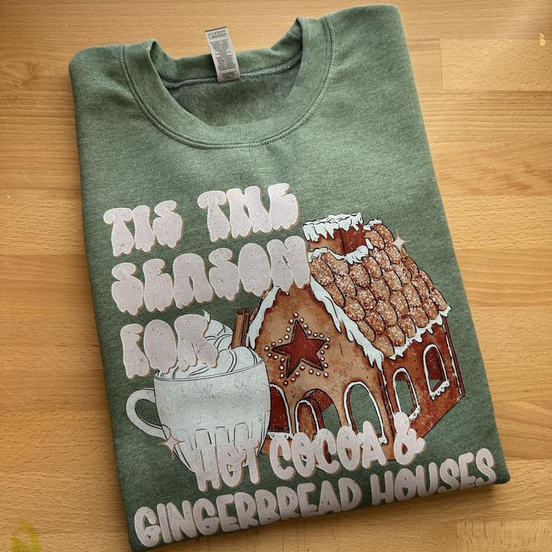 Hot Cocoa Tis The Season Gildan Sweatshirt T-Shirts, Hoodie | RetroVerseTees.com