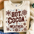 Hot Cocoa Weather Snowflakes Winter Christmas Unisex Cotton Sweatshirt, Classic Cotton Christmas Sweatshirt Menswear...