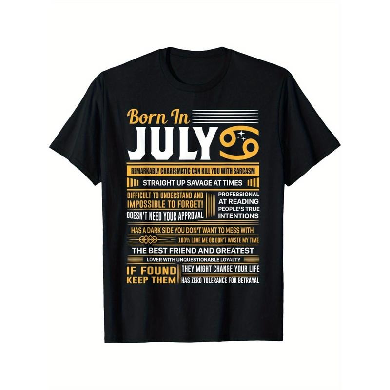 Hot Hot July Birthday Gifts - Born In July Cancer T-Shirt Comfortable Top Streetwear Fashion Casual Summer Tee Crew Neck...