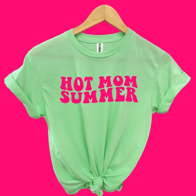 Hot Mom Summer Soft Graphic Tee Hoodie, Sweatshirt | RetroVerseTees.com