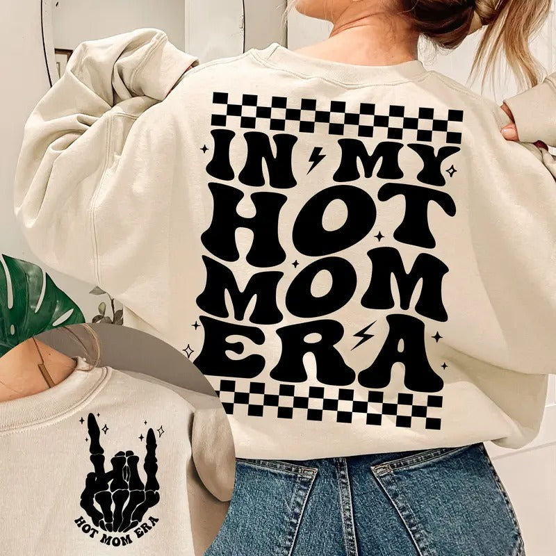 Hot Mom Sweatshirt: Funny Mom Shirt Cool Mom Gift for New Mom Red plumber brand TNF Mom Era Join TNF Hot Mom Club Shirt...
