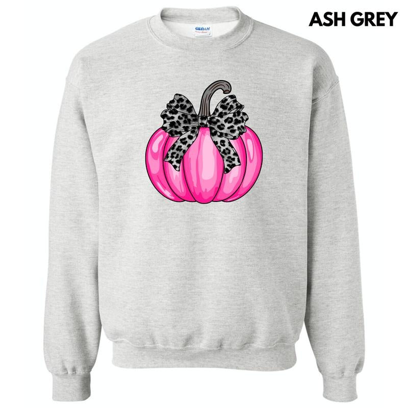 Hot Pink Leopard Bow Pumpkin Sweatshirt 'NLB' T-Shirts, Hoodie | RetroVerseTees.com