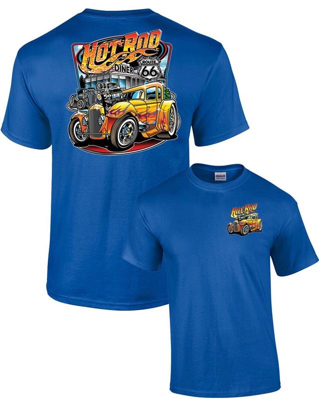 Hot Rod Diner Muscle Car Adult Tee Shirt Black Hoodie, Sweatshirt | RetroVerseTees.com