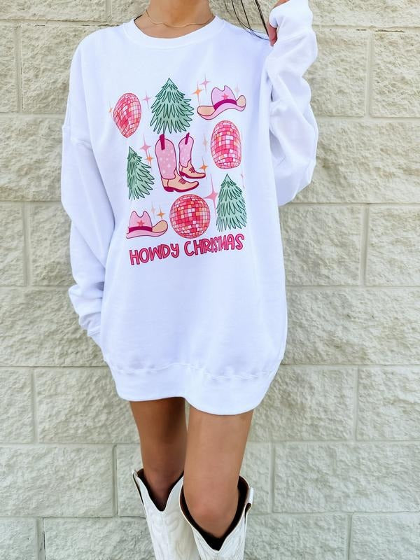 Howdy Christmas Graphic Top T-Shirts, Hoodie, Sweatshirt | RetroVerseTees.com