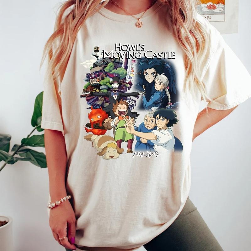 Howl's Moving Castle All Characters T-Shirt, Sweatshirt, Hoodie | RetroVerseTees.com