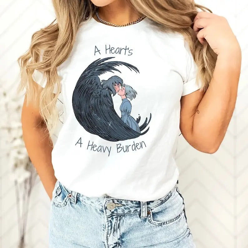 Howl's Moving Castle Inspired Howl & Sophie "A Heart's A Heavy Burden" Women's Shirt Hoodie, Sweatshirt | RetroVerseTees.com