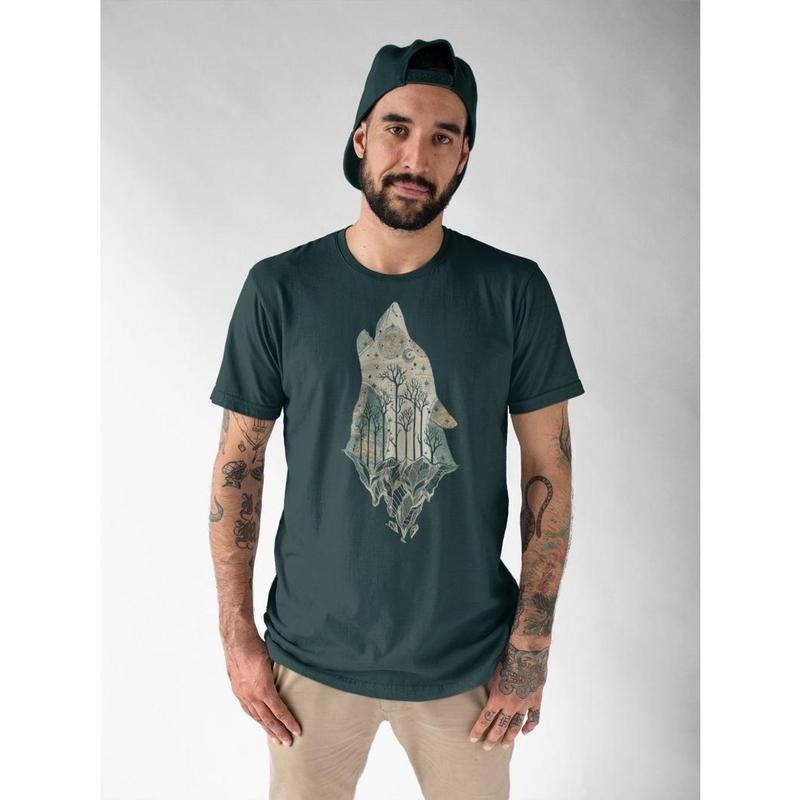Howling Wolf Map T Shirt Hoodie SweaterWolves Forest Graphic Tee Wildlife Animal Wolverine Lover Boyfriend Gift Adventure...