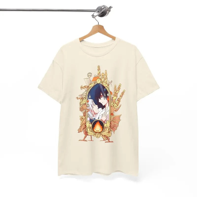 Howls Moving Castle Tshirt, Happy 20th Aniversary, Howl And Sophie, Calcifer, Anime Hoodie, Sweatshirt | RetroVerseTees.com