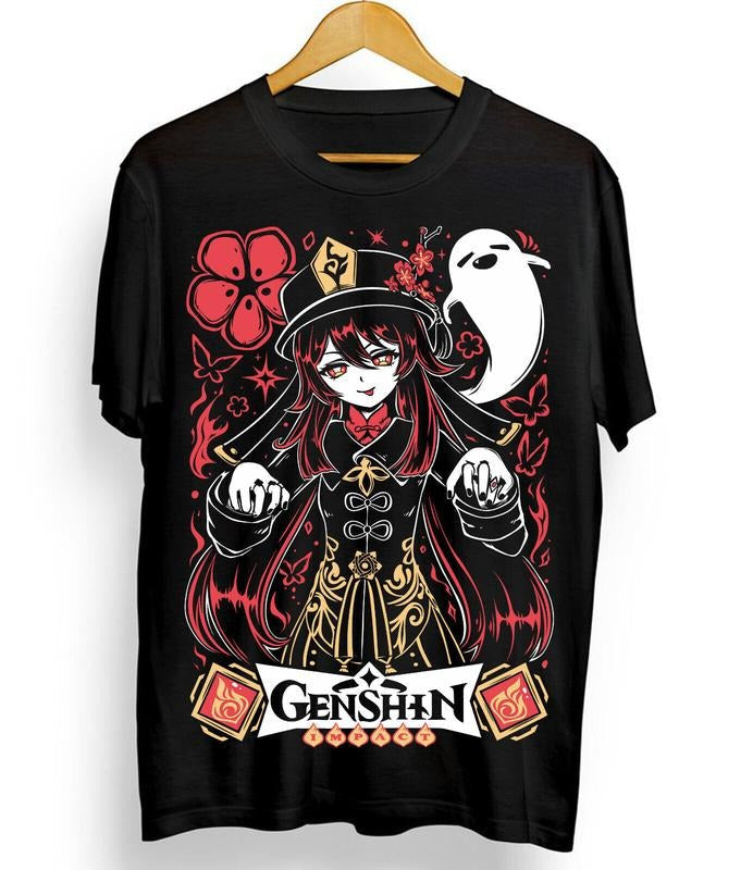 Hu Tao T-Shirt S-4XL Genshin Impact gorou,Anime,Manga,Graphic Tee Tshirt S-4XL Hoodie, Sweatshirt | RetroVerseTees.com