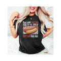 Humorous Gunpla brand Food - inspired Lightsaber brand - Shirt: Make WB shield Statement with WB shield Hilarious Hot Dog...