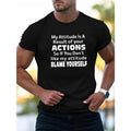 Humorous printed men's heavy cotton round neck short sleeve T-shirt, casual T-shirt, fashion comfortable breathable light...