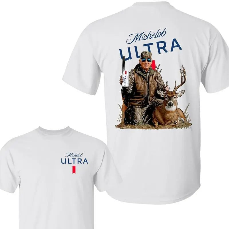 Hunter Trump With Michel0b 2 Sided TShirt, Hunting Season, Camo Trump, Hunting Deeer Shirt, Gift for Trump Supporter,...