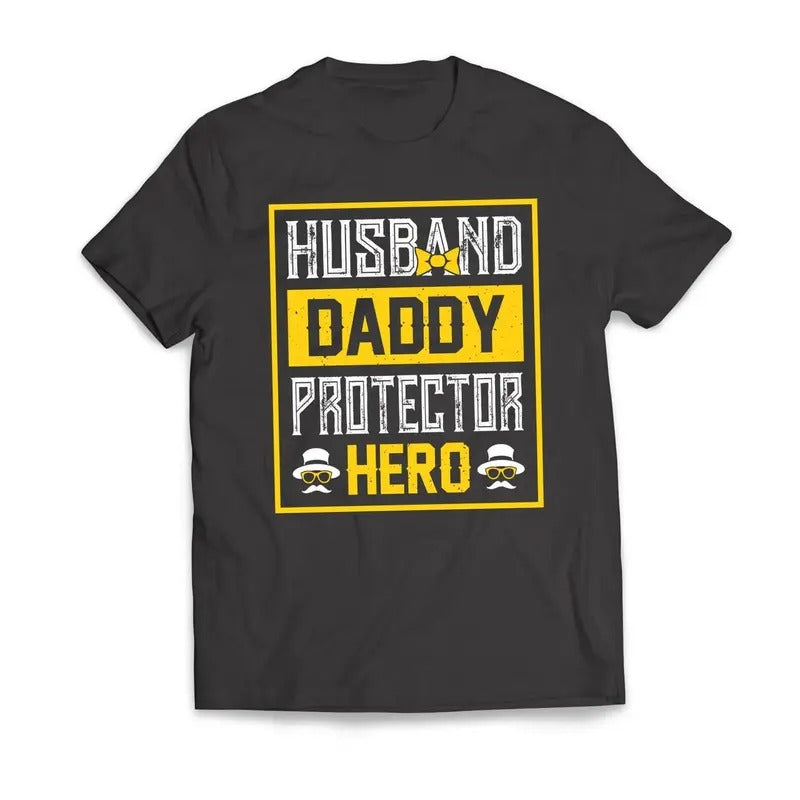 Husband DADDY Protector Hero Father's Day T-Shirt Casual Classic Hoodie, Sweatshirt | RetroVerseTees.com