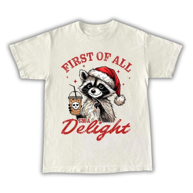 I Am A Delight Christmas Raccoon Shirt, Funny Christmas, Happy Holiday Christmas Shirt Hoodie, Sweatshirt