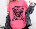 I Apparently Have Attitude - Snarky T-shirt. Graphic of a Highland Cow. Hoodie, Sweatshirt | RetroVerseTees.com