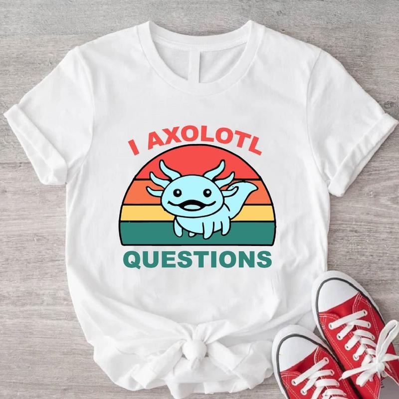 I Axolotl Question T-Shirt, Funny Retro Axolotl Shirt, Unisex Axolotl Lover Gift Tee, Cute Mexican Salamander Tee,...