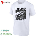 I Blame Society Distressed Hand Holding Gun shirt